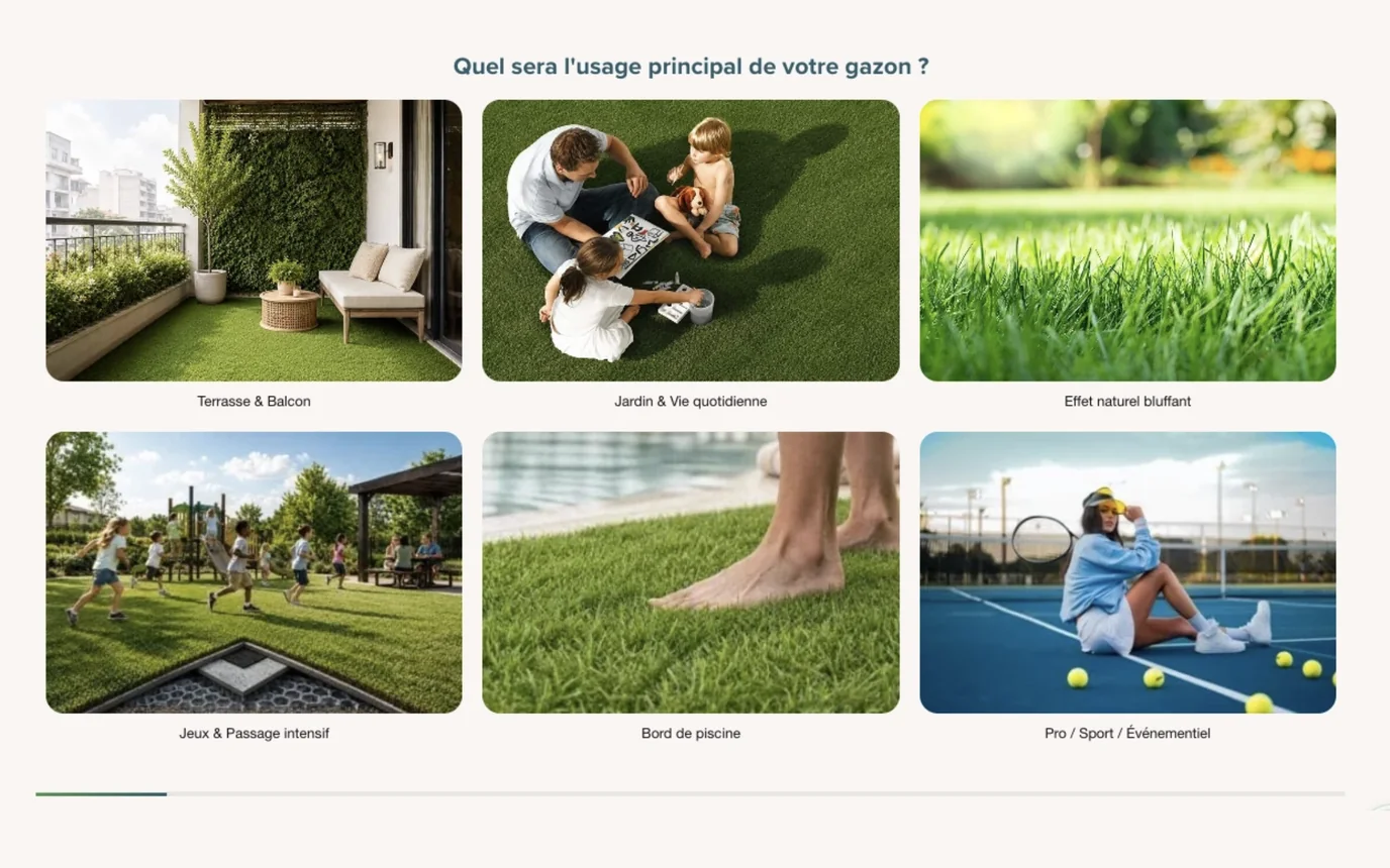Le choix de l'usage : terrasse, jardin, bord de piscine, sport