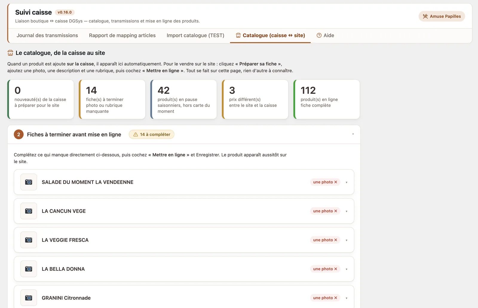 Amusepapilles — Connexion API avec le système de réservation