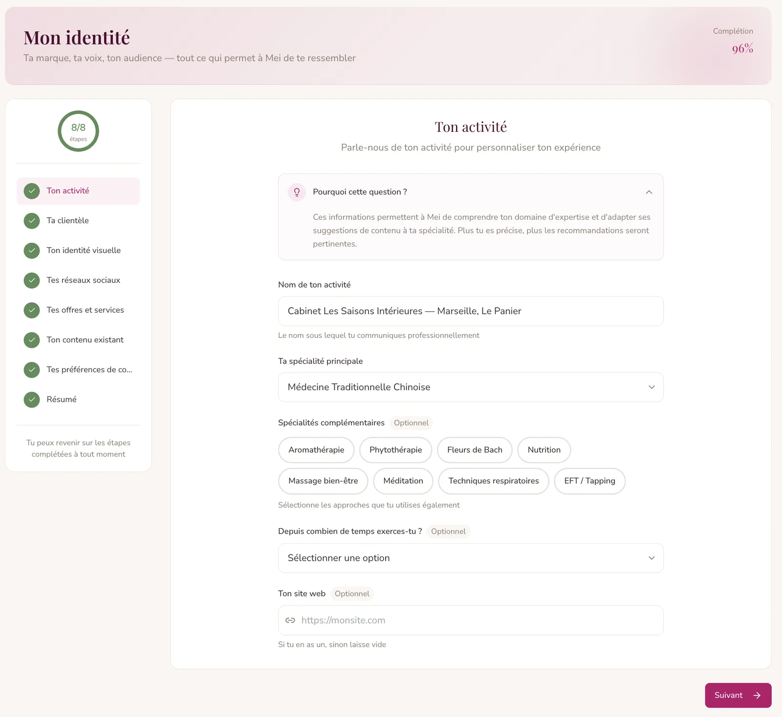 La collecte du contexte et de l’identité