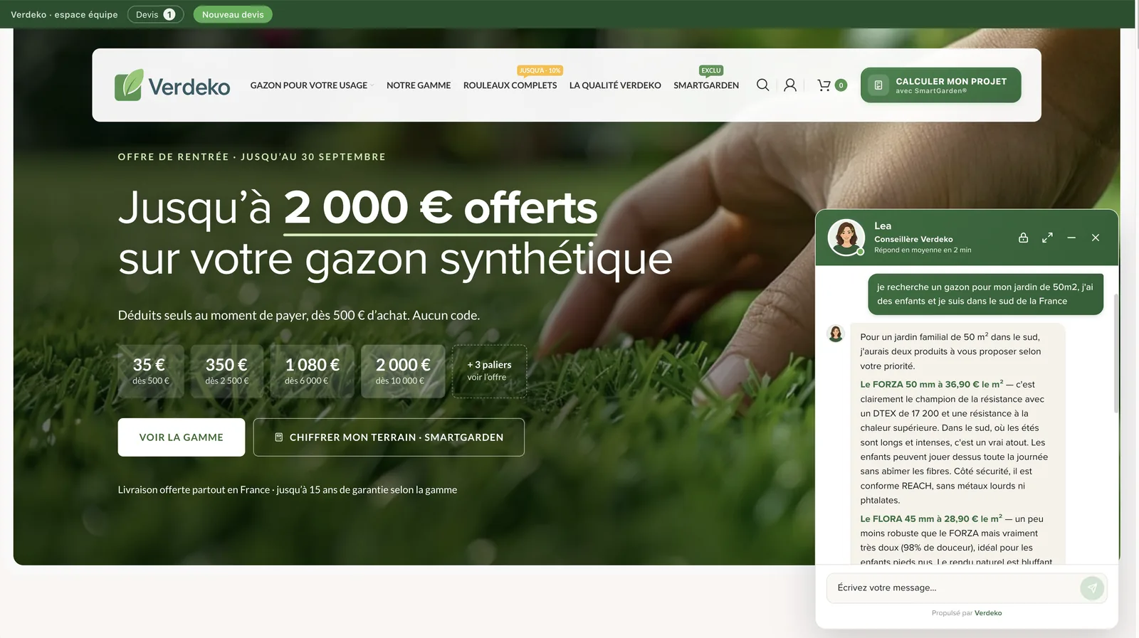 Verdeko / Léa — Agent conseil pour l&rsquo;aménagement extérieur