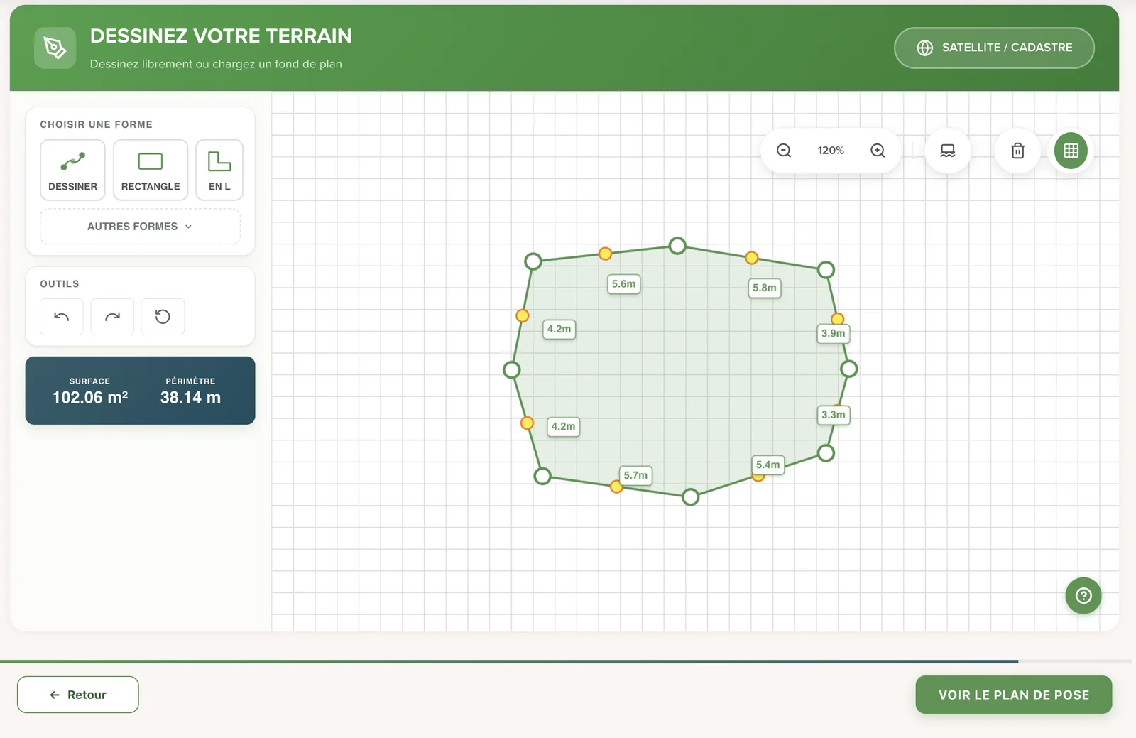 Le dessin du terrain