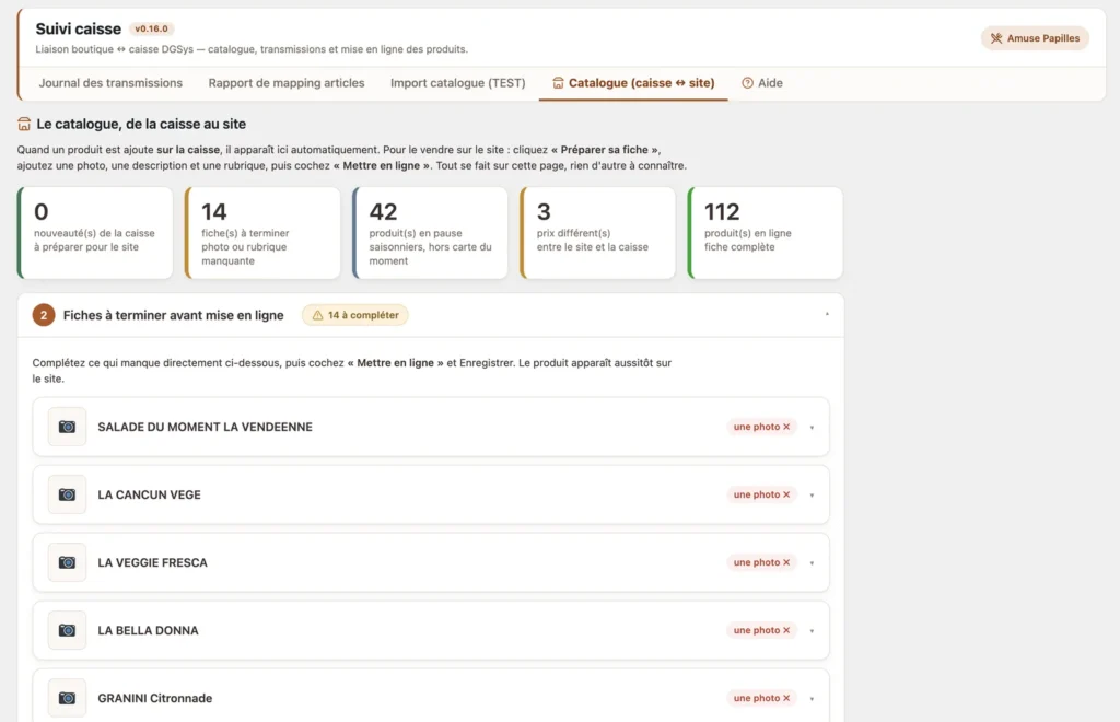 Amuse Papilles : relier les commandes WooCommerce à la caisse
