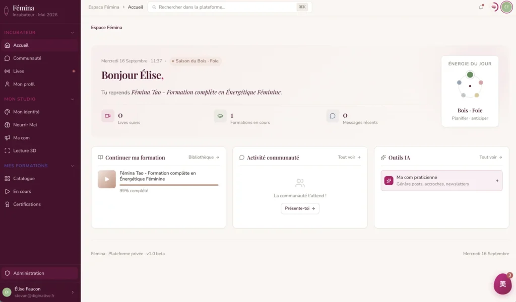 Fémina : apprendre, échanger et préparer ses contenus au même endroit